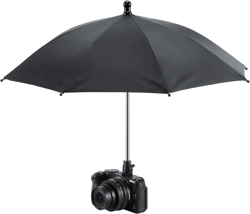 VILTROX Updated 50cm Hot Shoe Umbrella, DSLR Mirrorless Camera Protect Umbrella Rain Cover Protector Sunshade, Protects Camera from Rain, Bird Drop, Strong Sunlight, Snow, Waterproof Camera Umbrella - Image 1